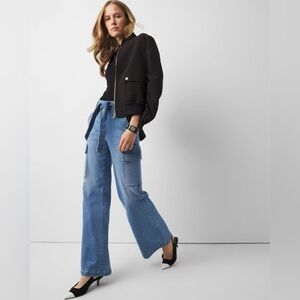 White House Black Market high rise cargo jeans